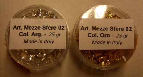 Mezze sfere argento mm  4,5