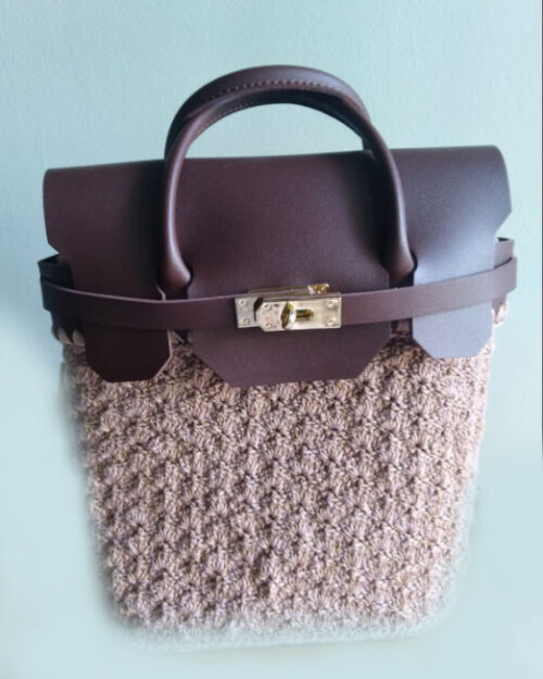 Borsa "birky" nero, beige fondo cm 24 x 8 - immagine 2
